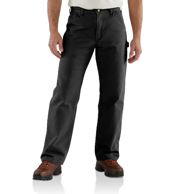 Deal Frenzy Carhartt Men's Loose Fit Washed Duck Utility Work Pant_Black