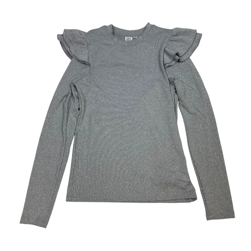 Savings Galore Top Long Sleeve By Gap In Silver, Size: Xs
