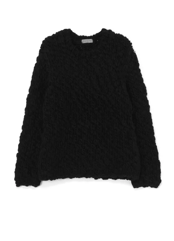 Big Savings HAND-KNITTED PLAIN HAND KNITTED ROUND NECK