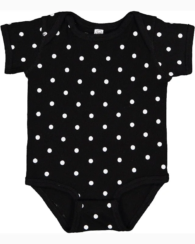 Seasonal Clearance Rabbit Skins Lap Shoulder Creeper | Black/ White Dot