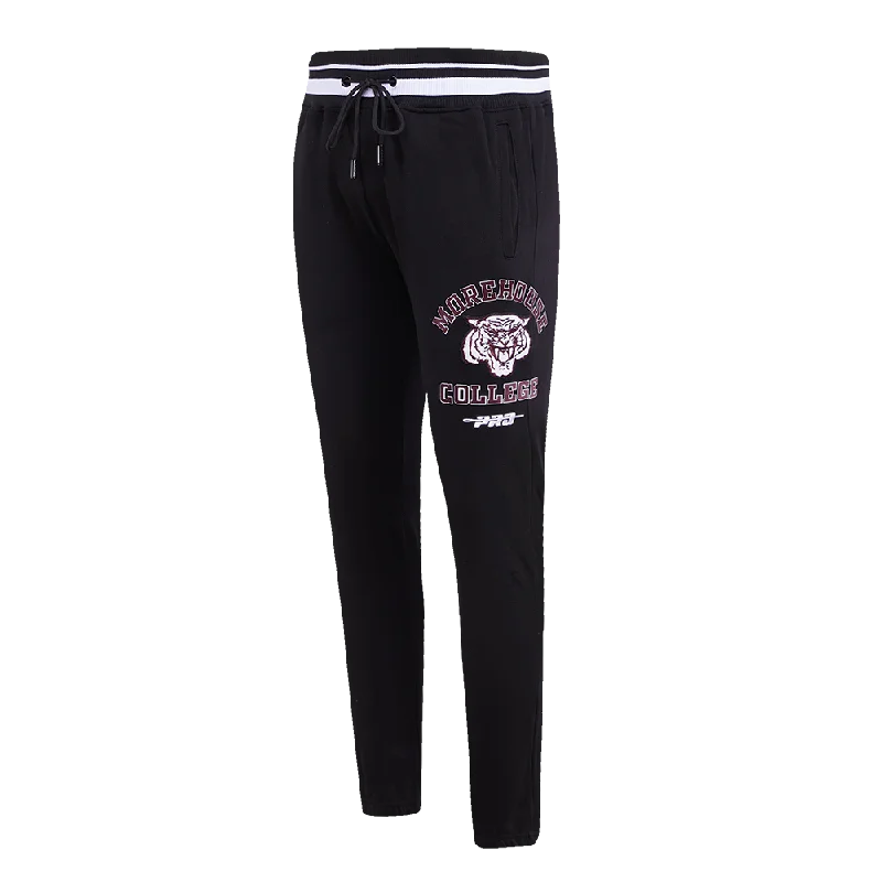 Limited Quantity MOREHOUSE COLLEGE CLASSIC MEN'S STACKED LOGO SWEATPANT (BLACK)