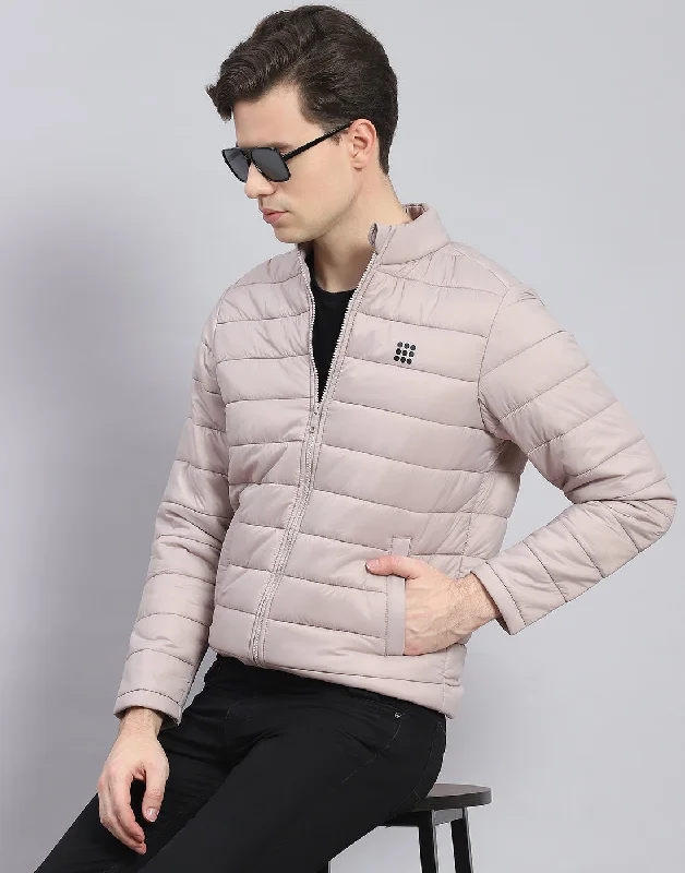 Weekend Flash Sale Men Grey Solid Stand Collar Full Sleeve Jacket