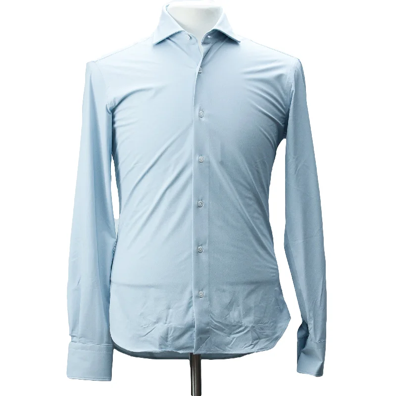 Sale Event Light Blue Woven Jersey Stretch Slim Fit Shirt - Orian