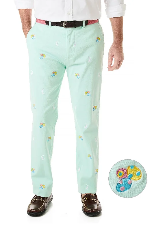 Extra Discounts Harbor Pant Stretch Twill Mint with Easter Eggs and Bunny