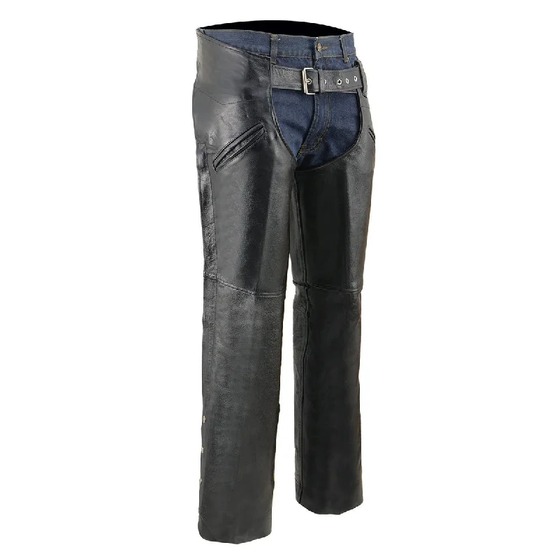 Weekend Savings Bonanza Milwaukee Leather Men's Black Premium Leather Motorcycle Riders Chaps w/ Slash Pockets Mesh Lined - LKM5710 Weekend Savings Bonanza Milwaukee Leather Men's Black Premium Leather Motorcycle Riders Chaps w/ Slash Pockets Mesh Lined - LKM5710