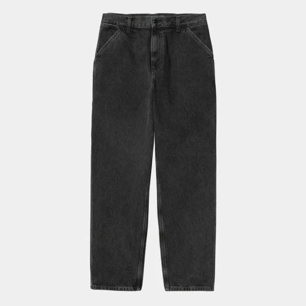 Year-End Sale Carhartt WIP Single Knee Pant Denim Black Stone Washed