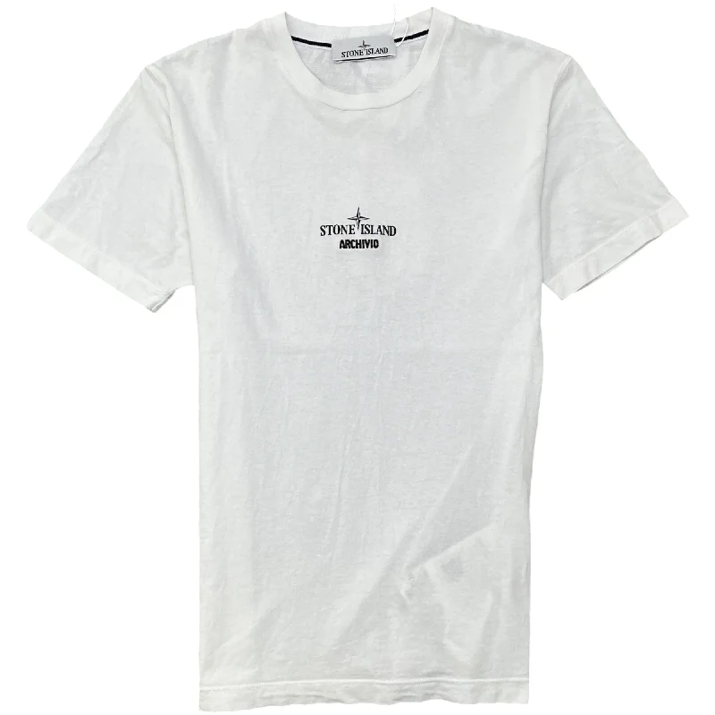 Flash Deal Men's Archivio Embroidered Logo T-Shirt White Size S