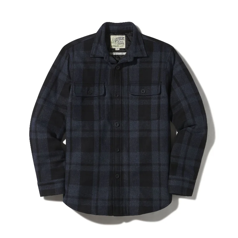 Weekend Extravaganza: Shop Now Retro Wool Padded Shirt Jacket - Heather Blue Black (Final Sale) Weekend Extravaganza: Shop Now Retro Wool Padded Shirt Jacket - Heather Blue Black (Final Sale)