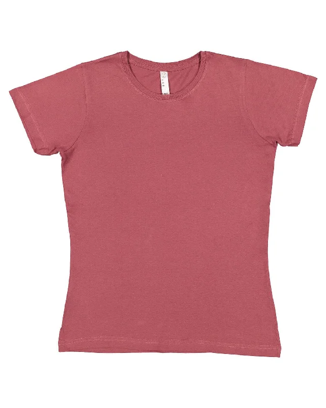 Extra Savings LAT Ladies Fine Jersey Longer Length T-Shirt | Rouge