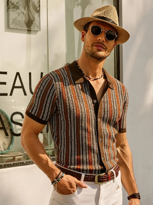 Weekend Offers That Amaze Men's Polo Shirts Retro Knit Shirt 70s Vintage Striped Cardigans Shirts Short Sleeve Button Down Clothing Weekend Offers That Amaze Men's Polo Shirts Retro Knit Shirt 70s Vintage Striped Cardigans Shirts Short Sleeve Button Down Clothing