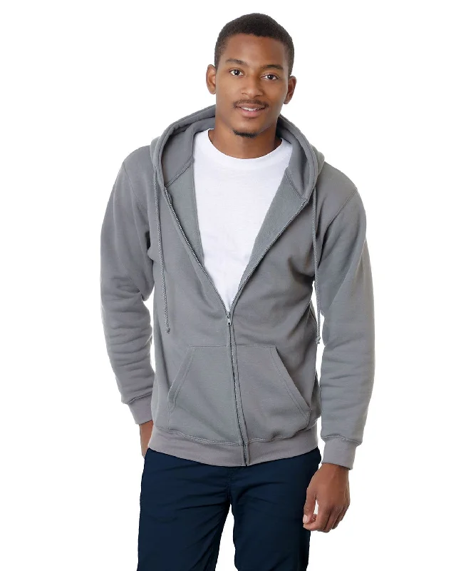 Act Now Bayside USA Made Hooded Full-Zip Fleece | Charcoal