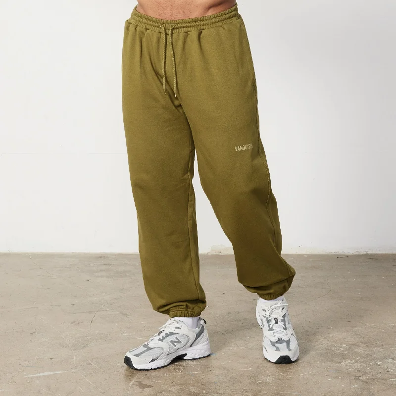 Act Now Vanquish Essential Olive Green Oversized Sweatpants