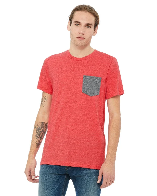 Price Slash Bella+Canvas Jersey Pocket T-Shirt | Hthr Red/ Dp Hth