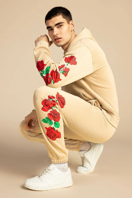 Stock Clearance Rose Leg Graphic Fleece Jogger
