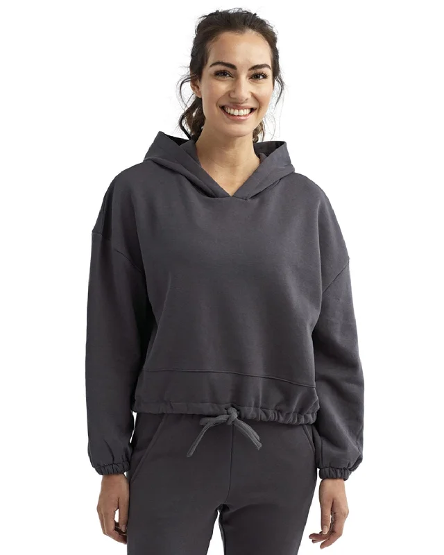 Closeout TriDri Ladie's Cropped Maria Hoodie | Charcoal