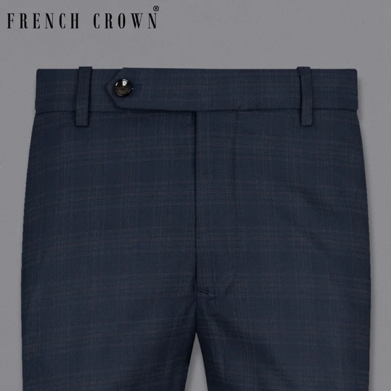 Flash Deals Charade Blue Plaid Wool Rich Pant