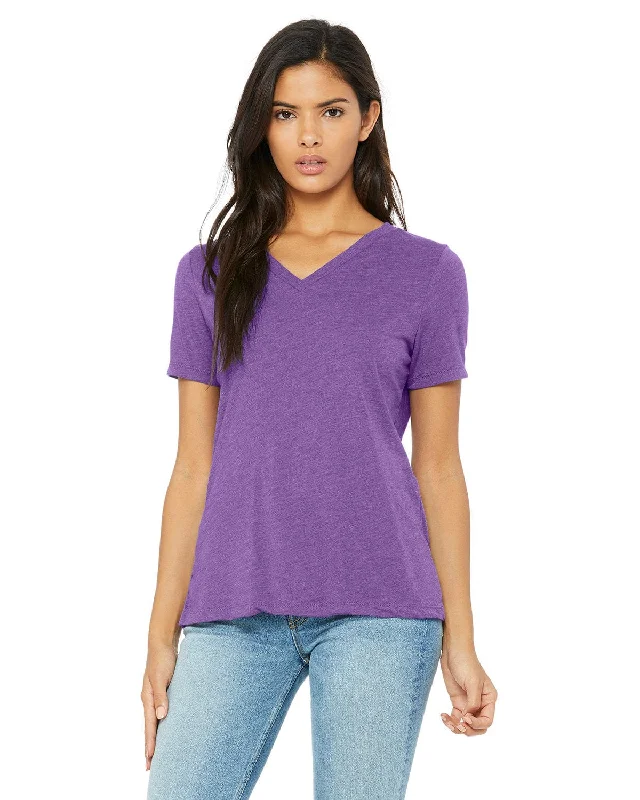 The Best Prices Bella+Canvas Ladies Missy V-Neck T-Shirt | Purple Triblend