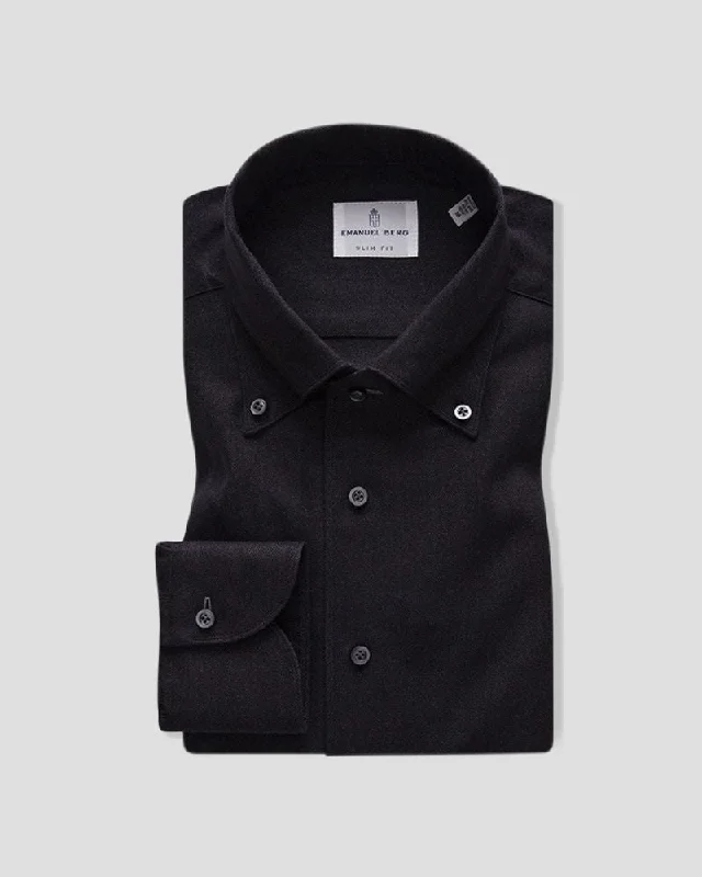 Weekend Shopping Made Better Herringbone Brushed Casual Shirt SF16985 Black