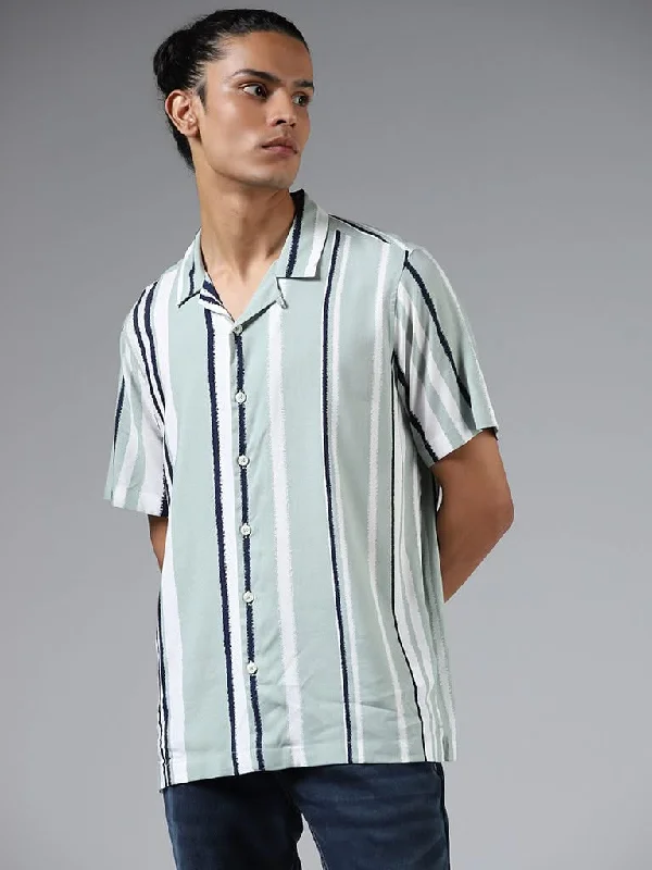 Inventory Reduction Nuon Sage Striped Relaxed-Fit Shirt