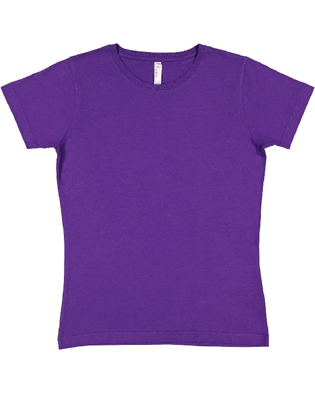 Fantastic Offers LAT Ladies Fine Jersey Longer Length T-Shirt | Pro Purple