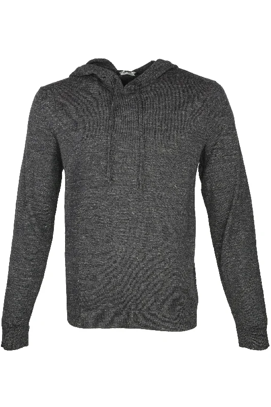 Steals and Deals Autumn Cashmere Tencel Hooded Sweater Charcoal