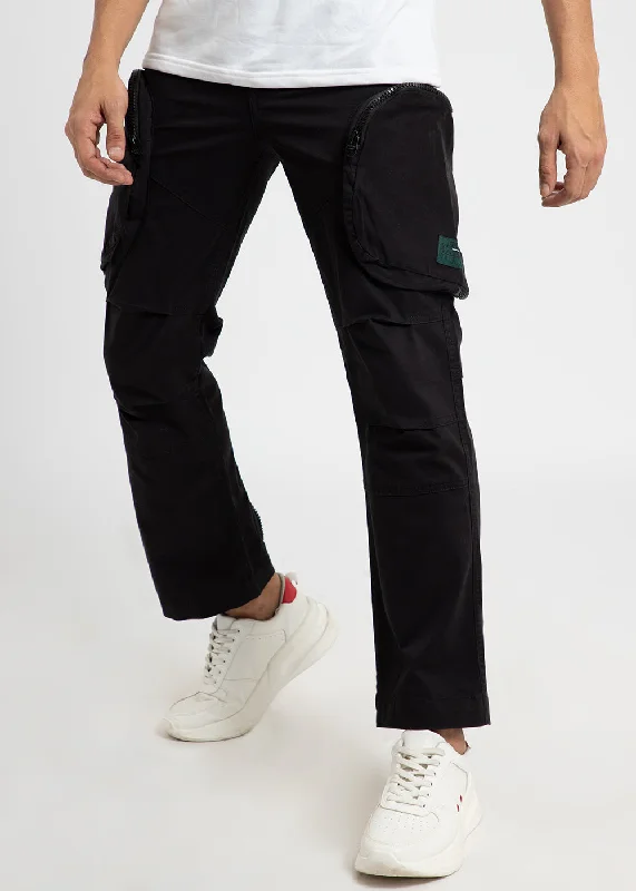Sale Alert Steezy Black Zipper Cargo Pant