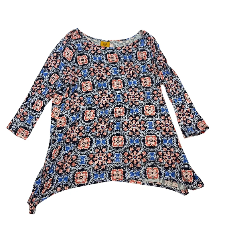 Your Weekend, Your Savings Top 3/4 Sleeve By Ruby Rd In Blue & Red, Size: L