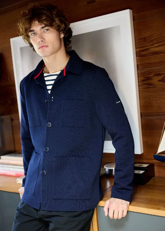 Value Pack CORK II - Ponte Knit Wool Jacket With Buttons for Men (NAVY)
