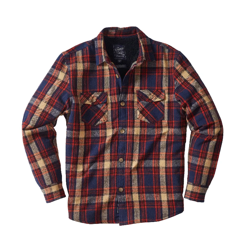 Weekend Savings Spectacular Edmund Sherpa Lined Jacket - Navy Red Tan (Final Sale)