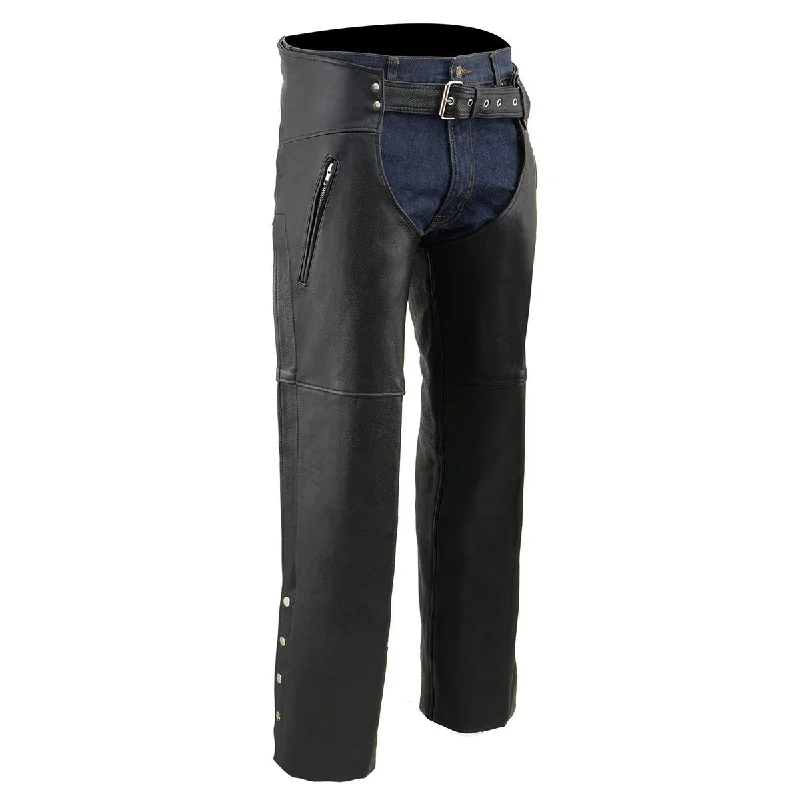 Huge Discounts Milwaukee Leather Men's Black Premium Leather Motorcycle Rider Chaps w/ Thigh Pocket and Mesh Liner-ML1190 Huge Discounts Milwaukee Leather Men's Black Premium Leather Motorcycle Rider Chaps w/ Thigh Pocket and Mesh Liner-ML1190