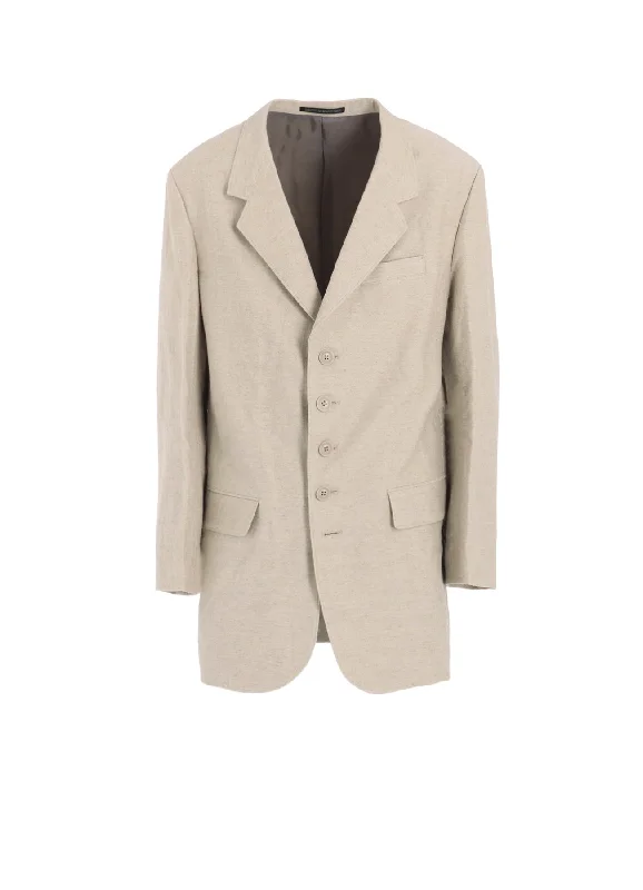 Markdowns COTTN LINEN DOUBLE SATIN JACKET WITH 5-BUTTONS