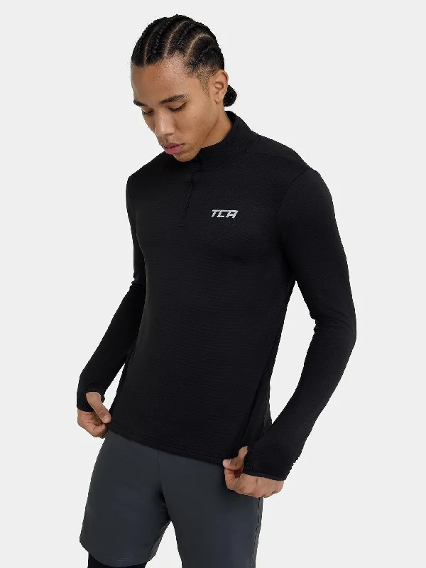 Super Sale Cloud Fleece Quarter Zip Running Top For Men With Thumbholes & Side Zip Pocket Super Sale Cloud Fleece Quarter Zip Running Top For Men With Thumbholes & Side Zip Pocket