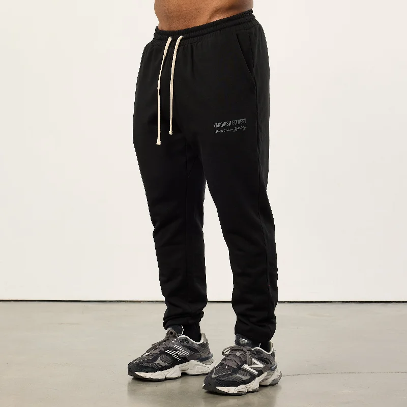 Reduced Price Vanquish Black Signature Tapered Sweatpants