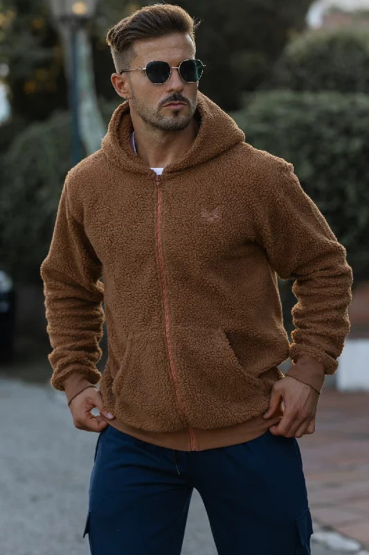 Weekend Offers That Dazzle Gothic Sherpa Furr Hoodie - Brown (relax fit)