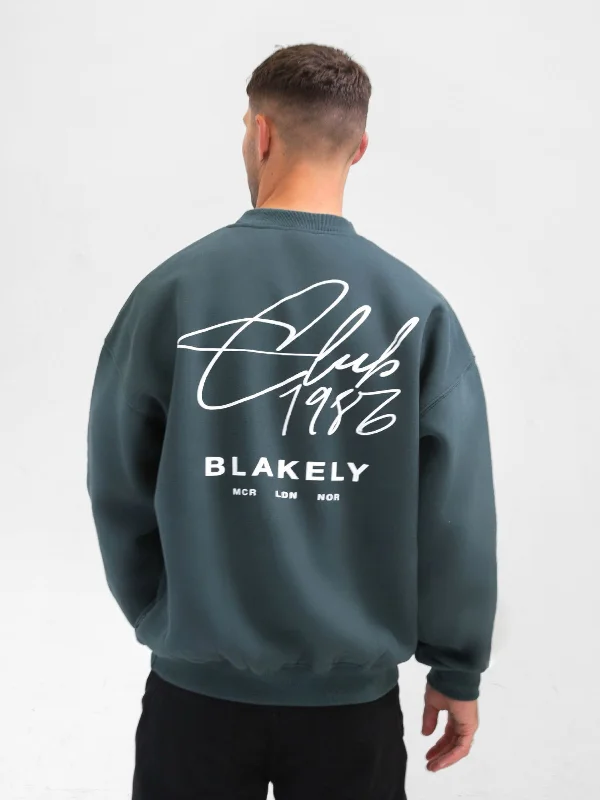 Big Discounts Club Relaxed Sweater - Teal Green