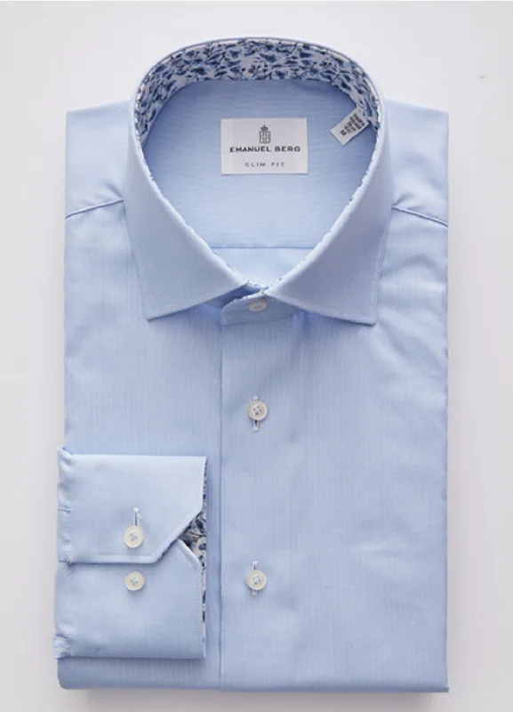Weekend Deals to Make You Smile Solid Oxford Light Blue Long Sleeve Sport Shirt with Contrast SF8883 Weekend Deals to Make You Smile Solid Oxford Light Blue Long Sleeve Sport Shirt with Contrast SF8883