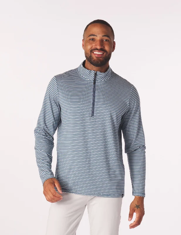 Online Exclusive Tahoe 1/4 Zip: Washed Blue/White Stripe