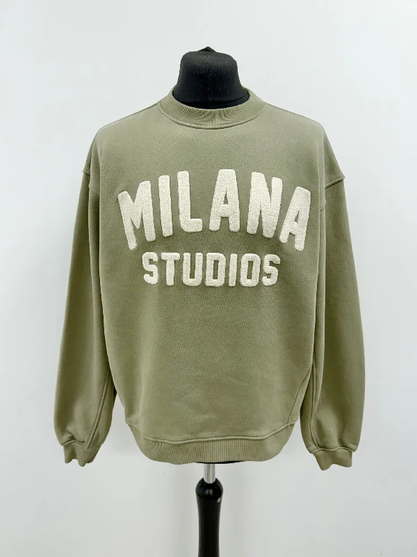 Weekend Savings Spectacle Cool Khaki Teddy Heavyweight Sweatshirt.