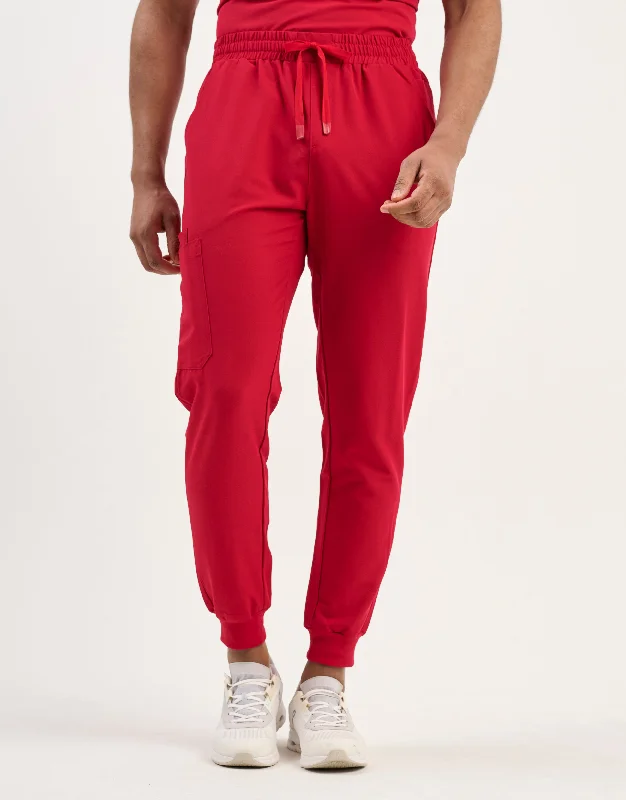 Act Now Aspire Jogger Scrub Pants - Cherry Red