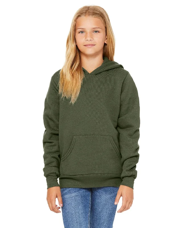 Limited Edition Bella+Canvas Youth Sponge Fleece Pullover Hooded Sweatshirt | Military Green Limited Edition Bella+Canvas Youth Sponge Fleece Pullover Hooded Sweatshirt | Military Green
