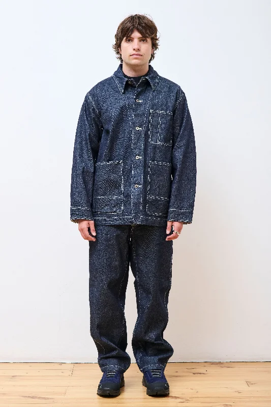 Weekend Discounts to Love Recycled Cotton Denim Wide Pants Indigo