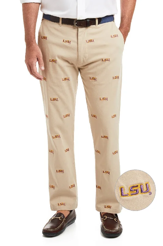 Bargain Bin Collegiate Stretch Twill Pant Khaki with LSU