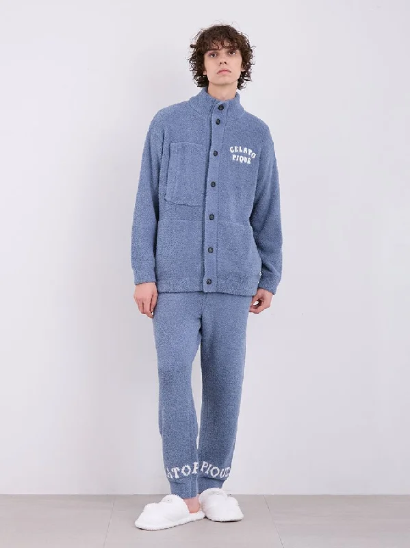 Limited Stock Mens Powder Gelato Monster Button-Front Lounge Cardigan