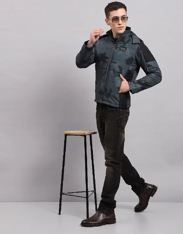 Fantastic Offers Men Multicolor Printed Hooded Full Sleeve Jacket
