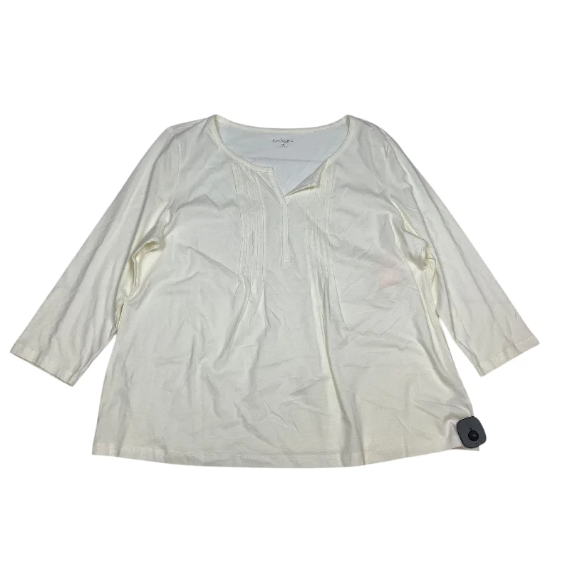 Stock Clearance Top 3/4 Sleeve By Kim Rogers In Cream, Size: Xlp