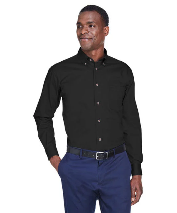 Stock Up and Save M500T - Harriton Mens Tall Easy Blend™ Long-Sleeve Twill Shirt with Stain-Release