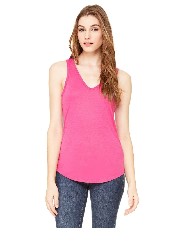 Year-End Clearance Bella+Canvas Ladies Flowy V-Neck Tank | Berry