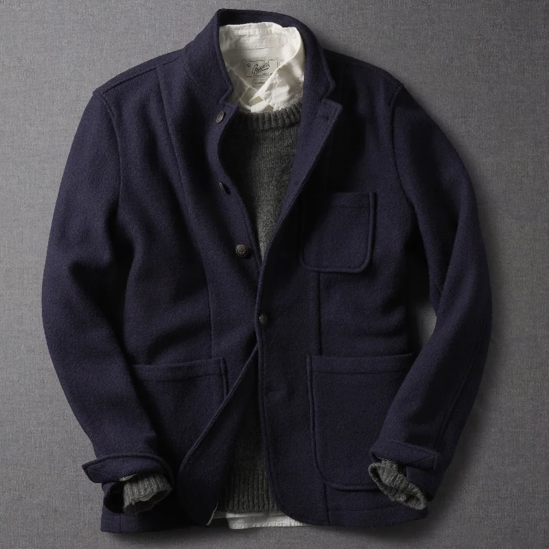 Weekend Specials You Can't Miss Burnham Knitted Wool Blazer - Navy