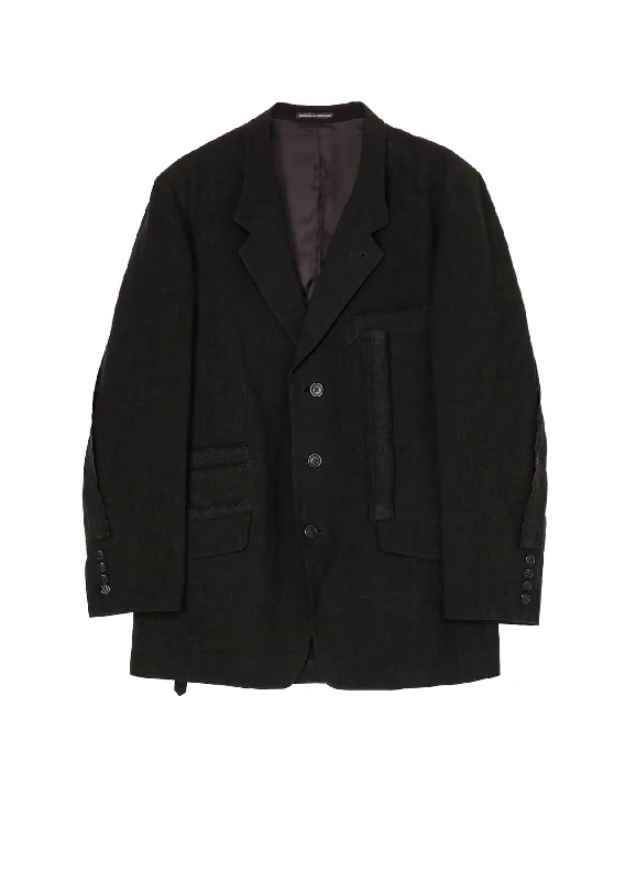 Weekend Savings Sensation 40 LINEN TRIPLE STITCH JACKET WITH DECORATIVE CLOTH