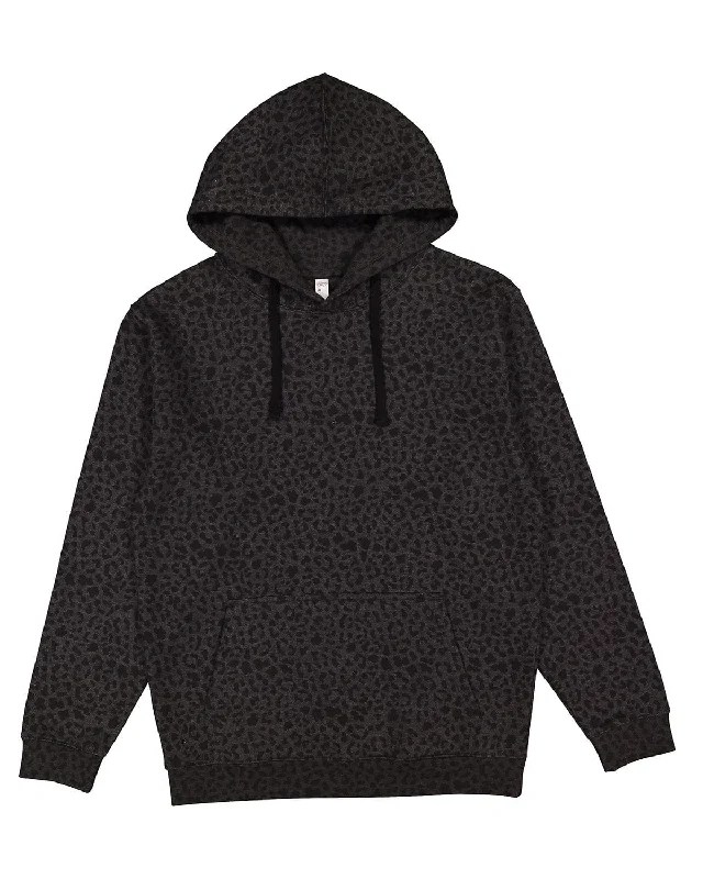 Deep Discounts LAT Pullover Fleece Hoodie | Black Leopard